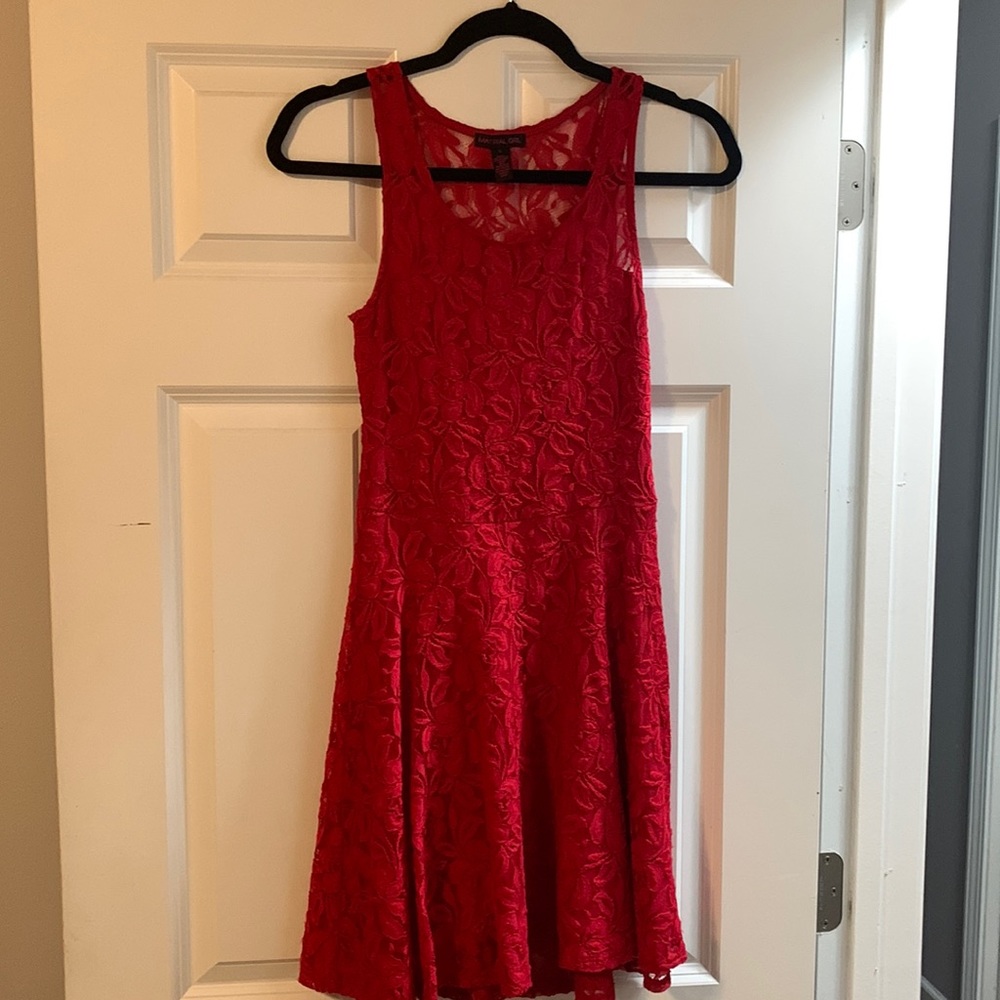 Material Girl Red A-Line Dress - Size Small